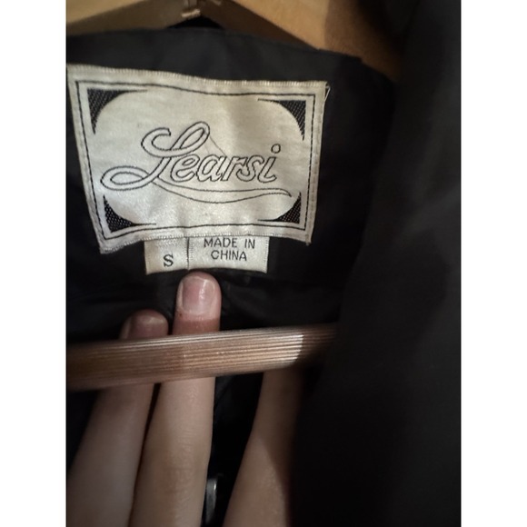 Learsi Vintage Women's Puffer Jacket Down Ski Jacket Zip Pockets Black Sz Sm - Picture 4 of 9